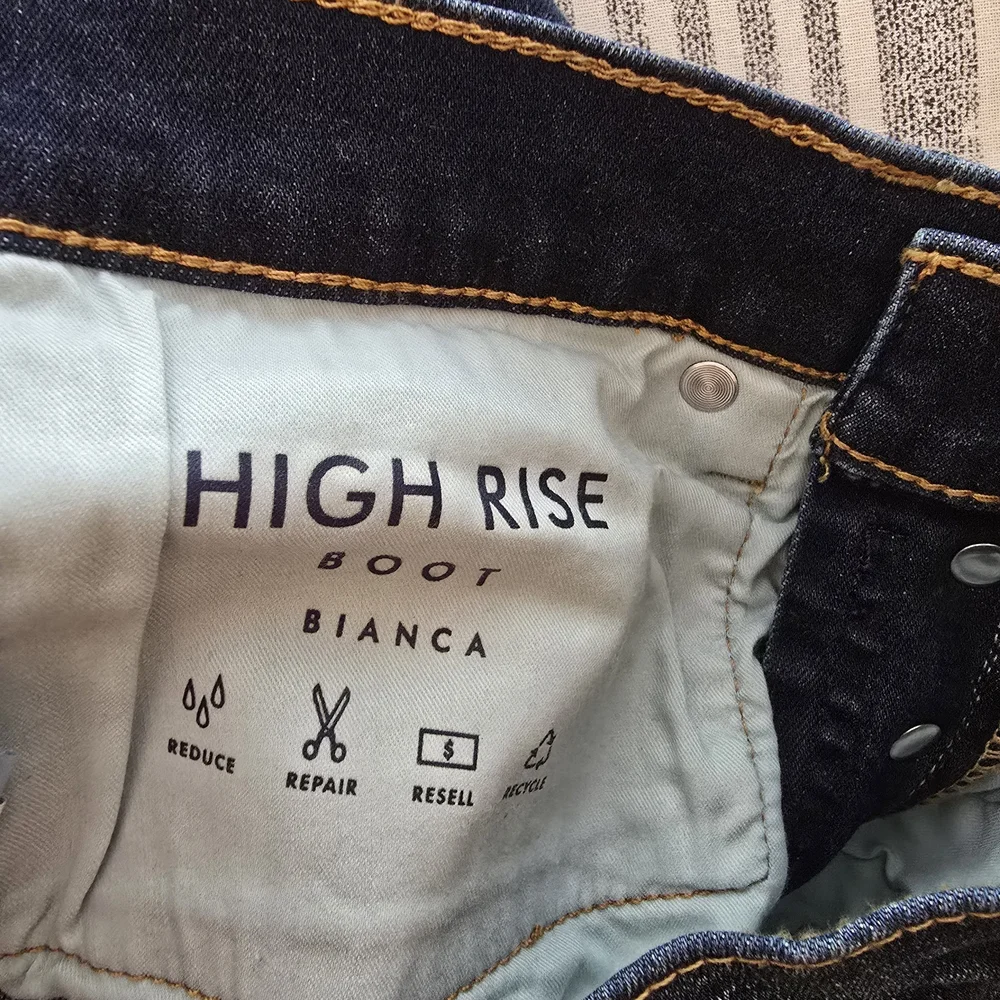 High-Rise Dark Blue Flare Jeans with Button-Fly OFFERS WELCOME!!! - Picture 8 of 8